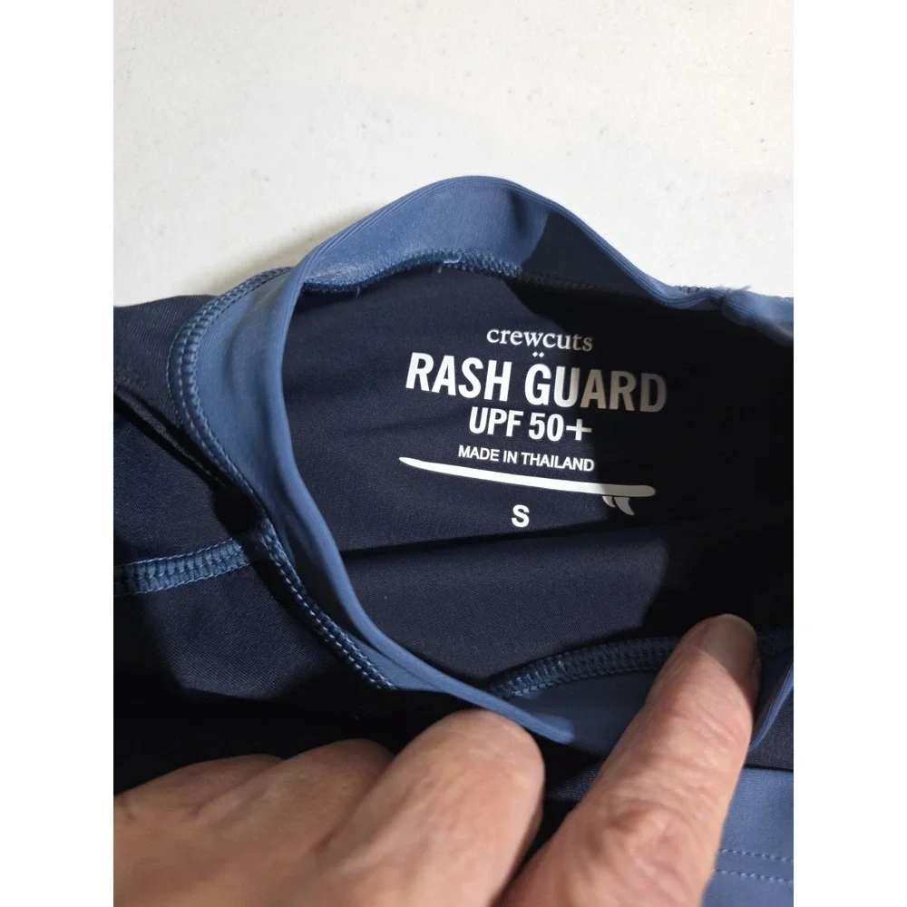 Crewcuts Unisex Rash Guard Long Sleeve UPF 50+ Size Small Blue Swimwear Shirt